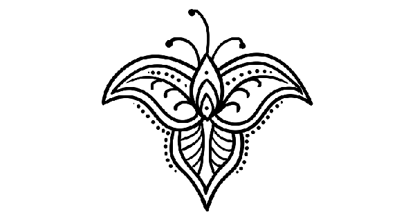 How To Draw Butterfly Mehandi