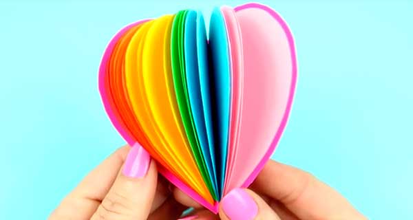 How To Make Rainbow heart Notebooks, School Supplies, School Supply, DIY, Notebooks