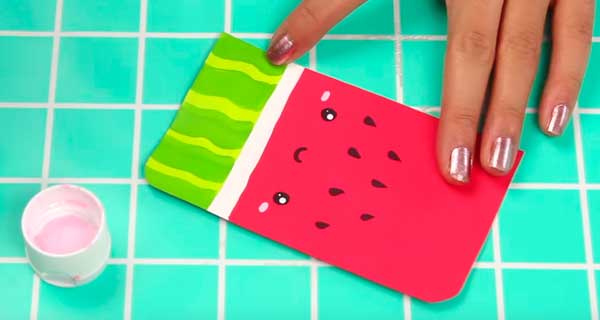 How To Make With watermelon Notebooks, School Supplies, School Supply, DIY, Notebooks