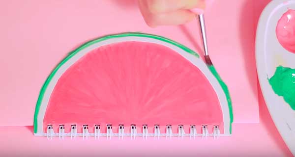 How To Make Watermelon Notebooks, School Supplies, School Supply, DIY, Notebooks