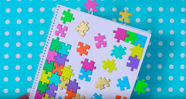 How To Make With puzzles Notebooks, School Supplies, School Supply, DIY, Notebooks