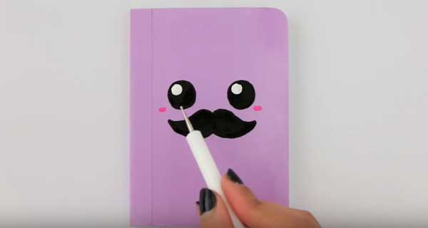 How To Make With a mustache Notebooks, School Supplies, School Supply, DIY, Notebooks