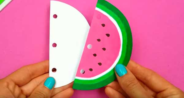 How To Make Watermelon Notebooks, School Supplies, School Supply, DIY, Notebooks