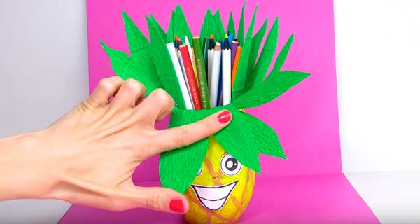 How To Make Pineapple Organizers, School Supplies, School Supply, DIY, Organizers
