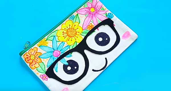 How To Make Summer pencil case with glasses Pencil cases, School Supplies, School Supply, DIY, Pencil cases