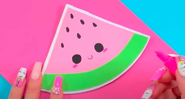 How To Make Watermelon Notebooks, School Supplies, School Supply, DIY, Notebooks