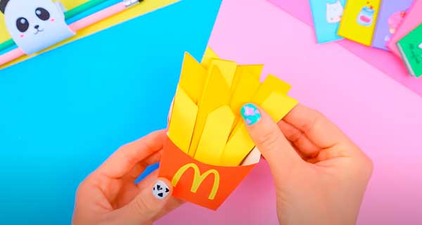 How To Make French fries Notebooks, School Supplies, School Supply, DIY, Notebooks