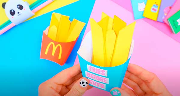 How To Make French fries Notebooks, School Supplies, School Supply, DIY, Notebooks
