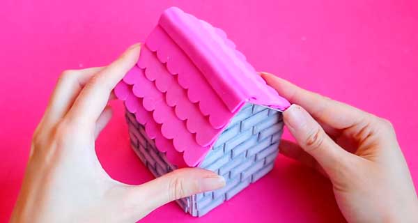 How To Make Box in the form of a house Organizers, School Supplies, School Supply, DIY, Organizers