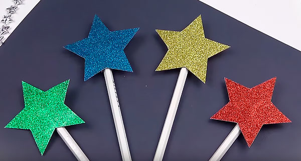 How To Make Pencils with stars Pens, pencils