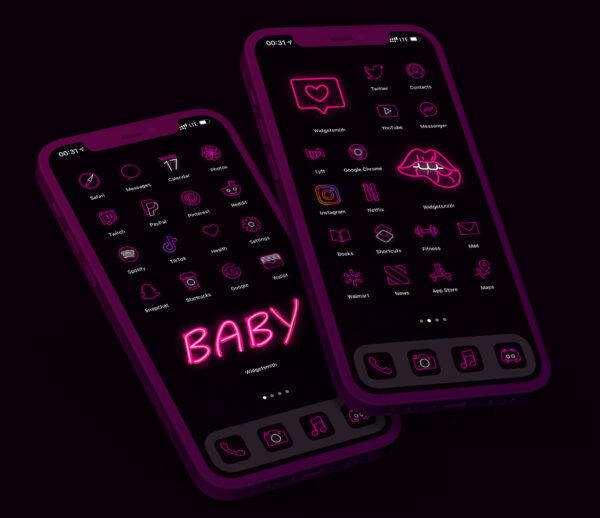 Pink Neon Mobile Theme