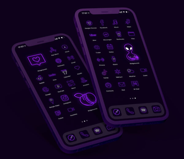 Purple Neon Mobile Theme